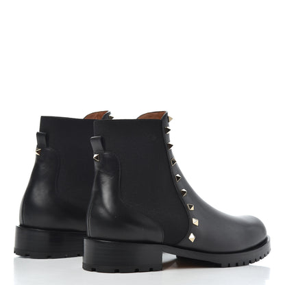 Valentino Garavani Calfskin Rockstud Beatle Chelsea 20mm Ankle Boots 39 Black 4 of 9