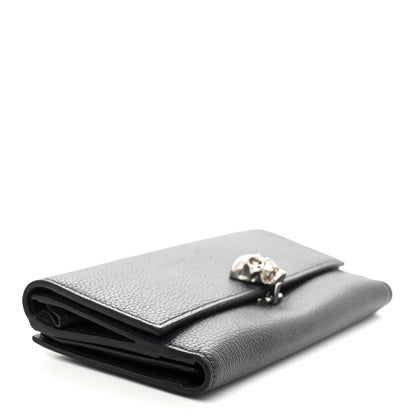 Alexander McQueen Calfskin Skull Continental Wallet Navy 4 of 8