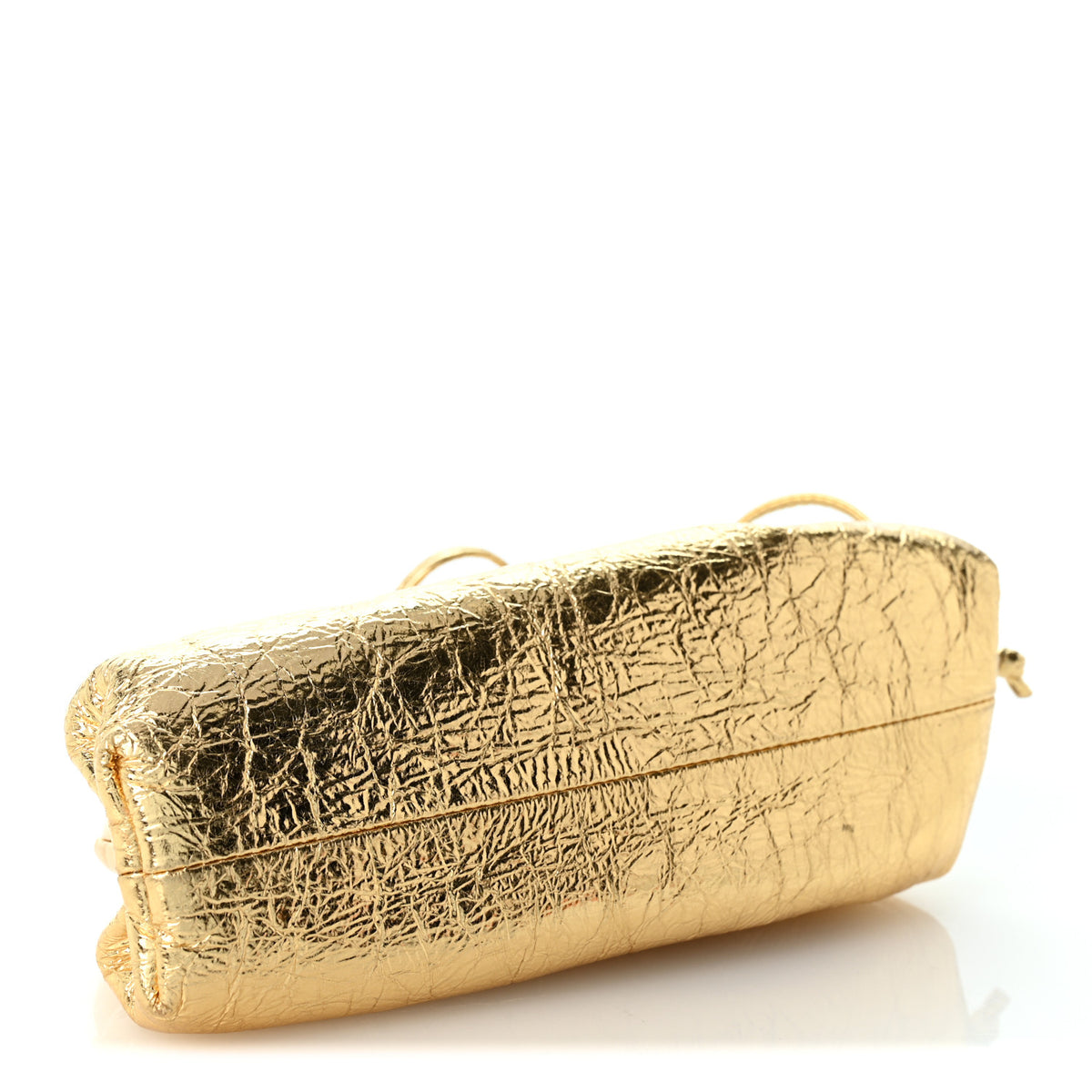 Metallic Crushed Calfskin The Mini Pouch Gold