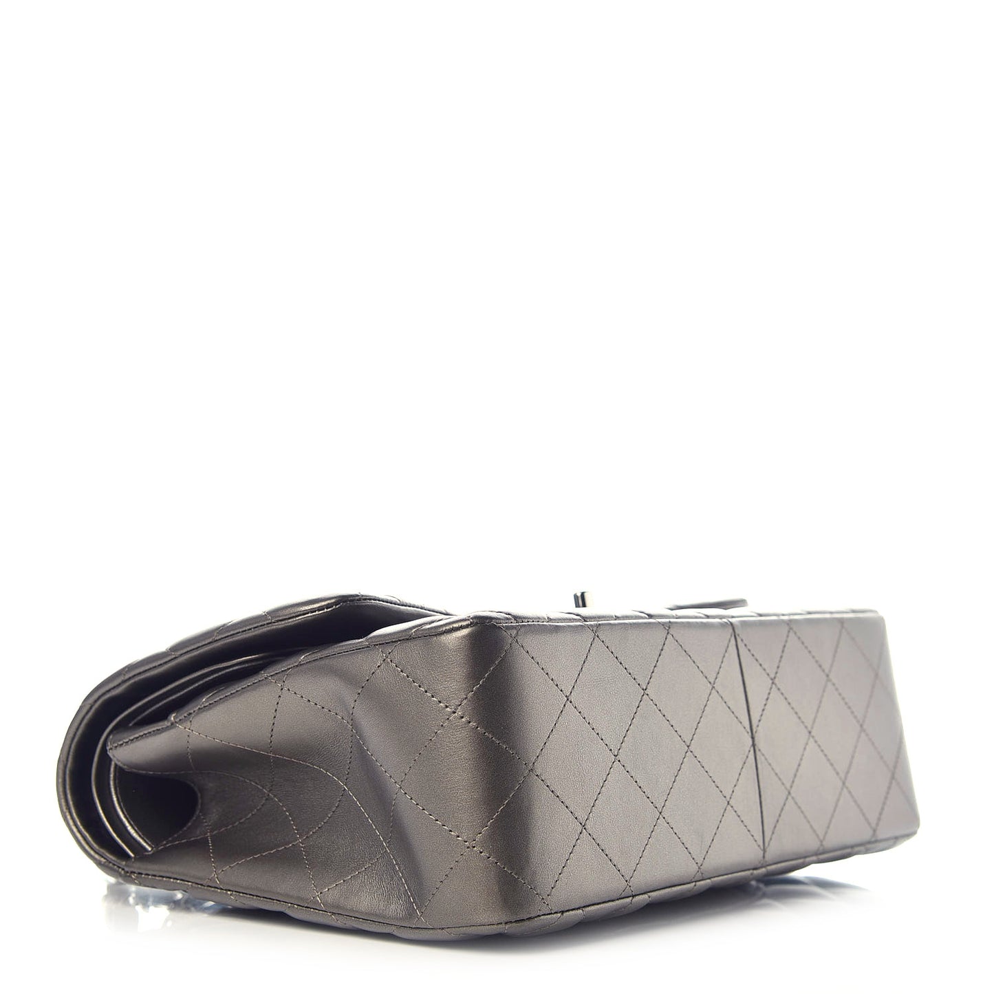 Metallic Lambskin Quilted Jumbo Double Flap Bronze