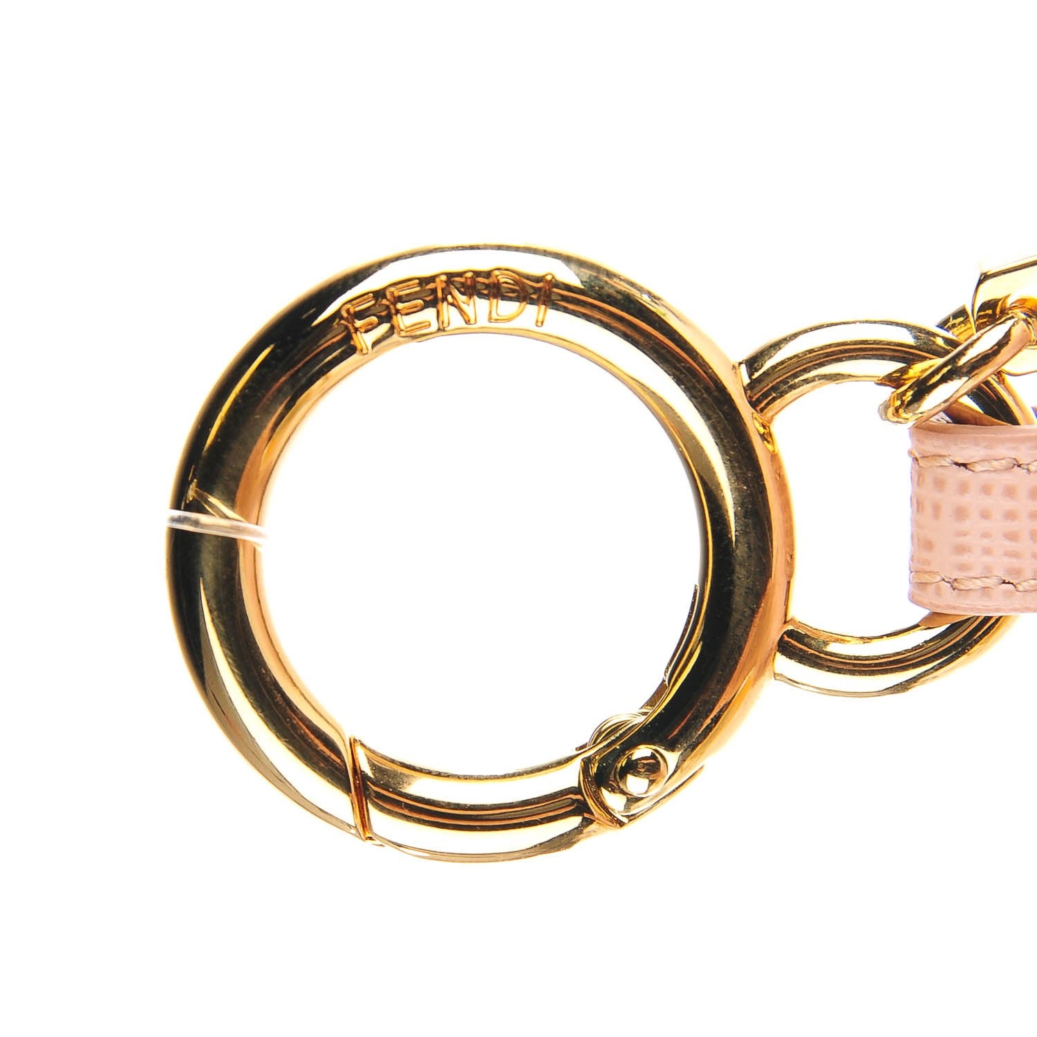 Fendi Fox Fur Vitello Elite Bi-Color Pom Pom Bag Charm Rosa Cammello Cipria 5 of 6