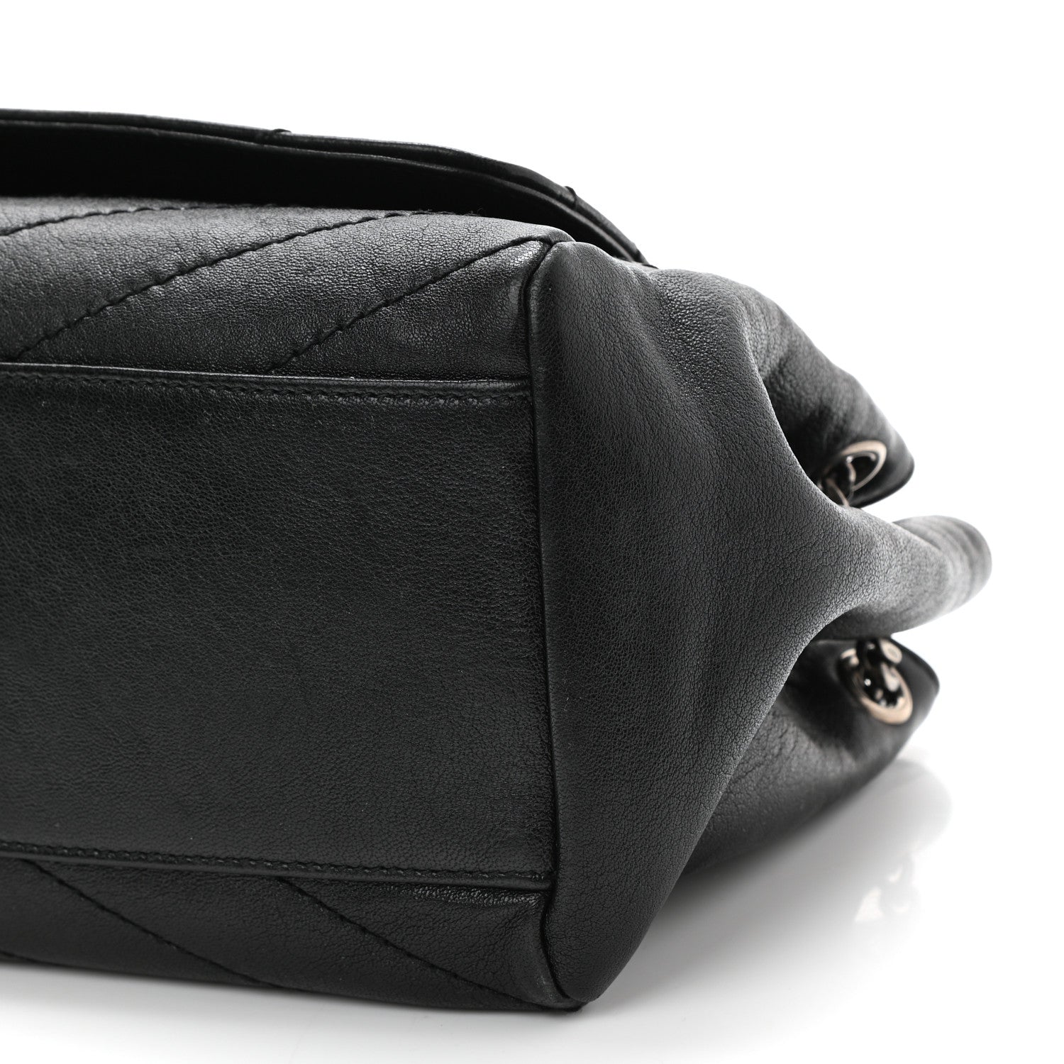 Saint Laurent Vintage Lambskin Chevron Monogram Small Nolita Black 10 of 10