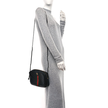 Gucci Calfskin Web Trapuntata Small GG Shoulder Bag Black 3 of 10