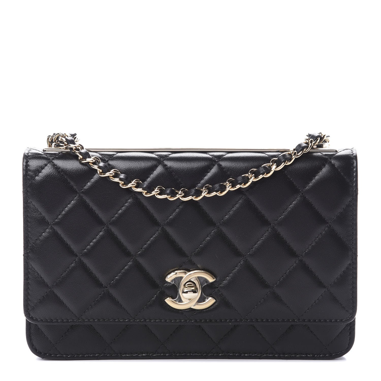 Chanel Lambskin Quilted Trendy CC Wallet On Chain WOC Black 1 of 13