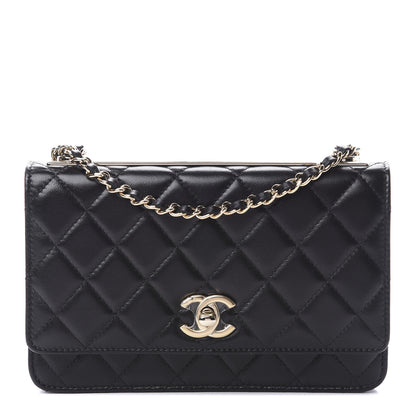 Chanel Lambskin Quilted Trendy CC Wallet On Chain WOC Black 1 of 13