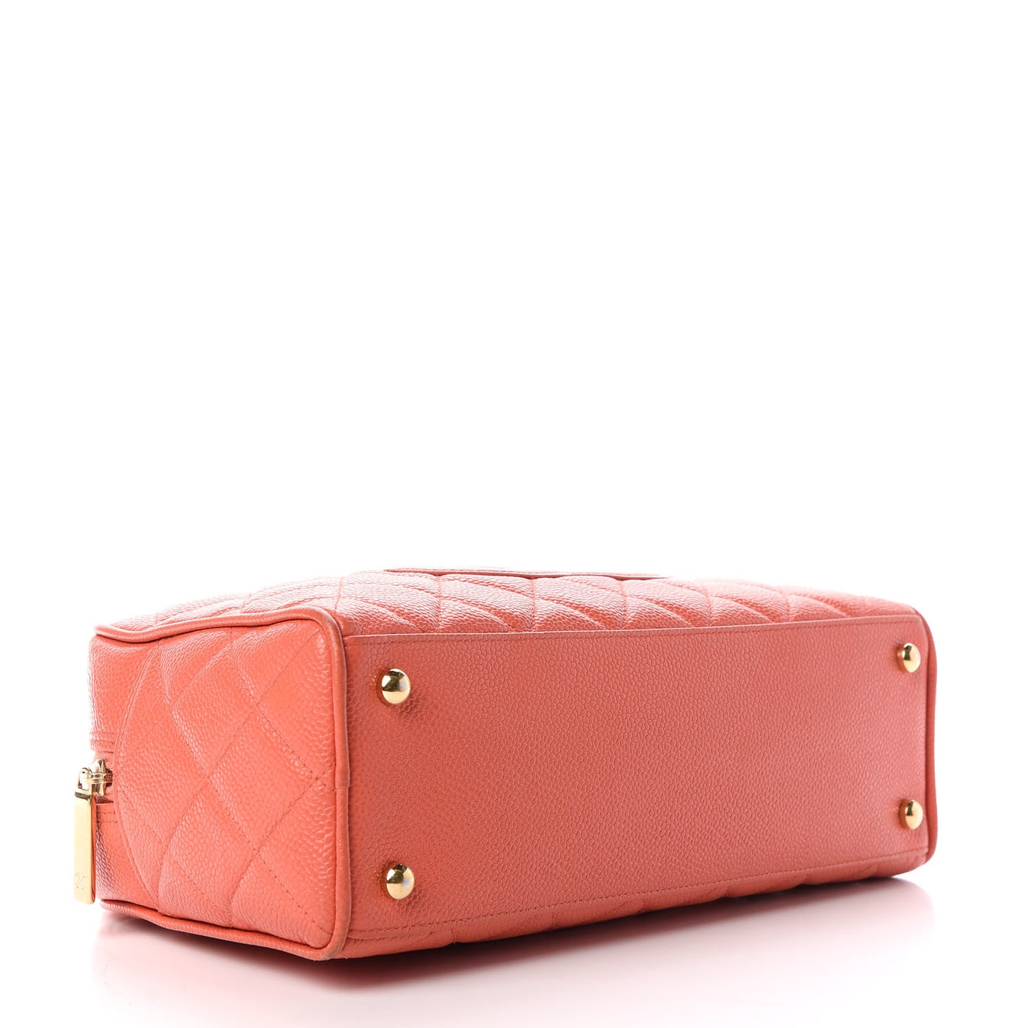 Caviar Quilted Small Bowler Coral