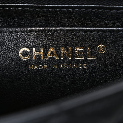 Chanel Lambskin Quilted Mini Chain Top Handle Rectangular Flap Black 6 of 10