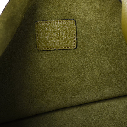 Valentino Garavani Alce Printed Calfskin Shopping Tote Military Green 5 of 8