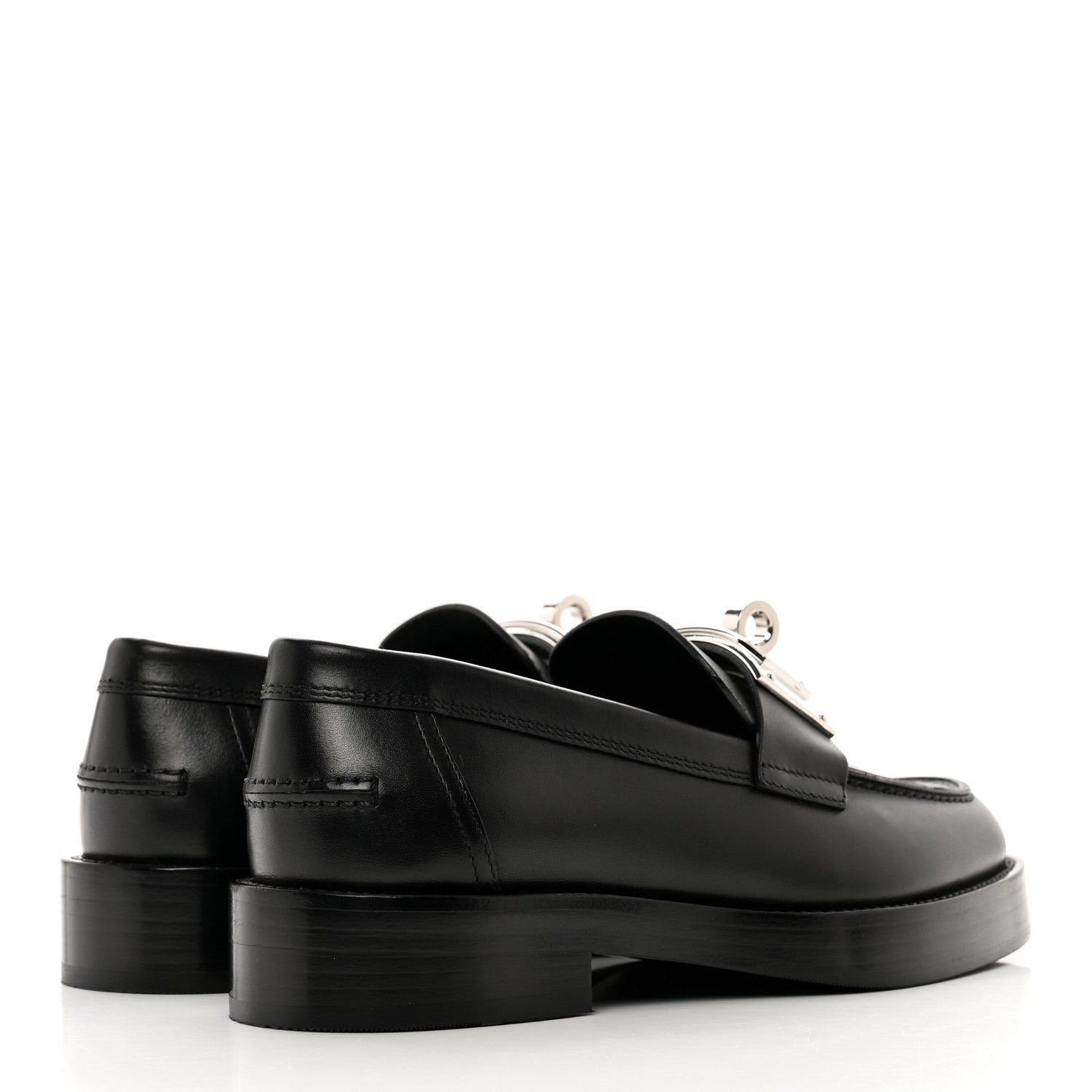 Hermes Calfskin Womens Hot Loafer 35 Black 4 of 9