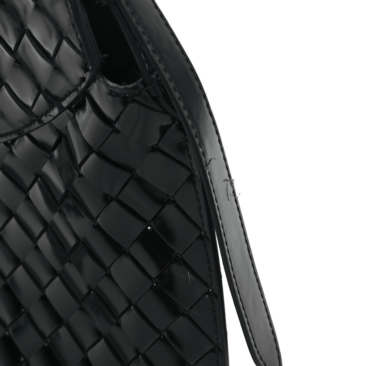 Bottega Veneta Patent Intrecciato Shoulder Bag Black 11 of 11