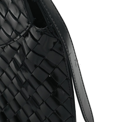 Bottega Veneta Patent Intrecciato Shoulder Bag Black 11 of 11