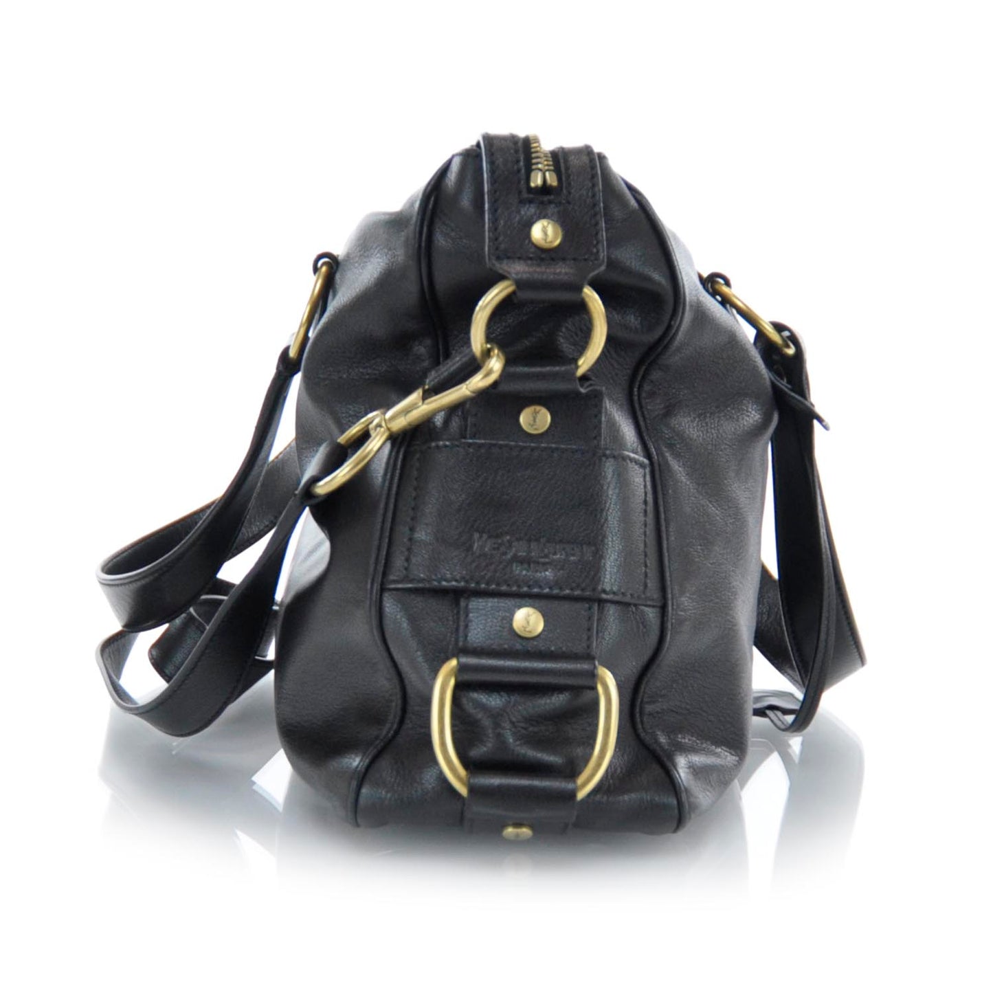 Leather Muse Messenger Bag Black