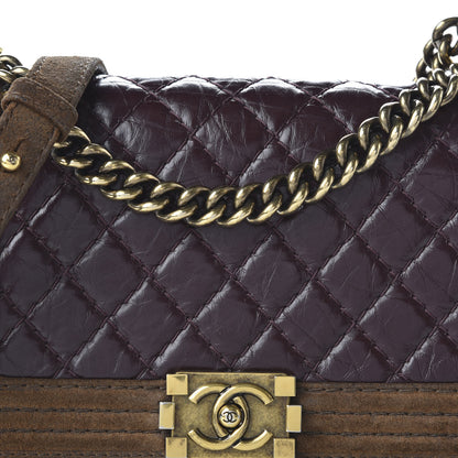 Chanel Aged Calfskin Nubuck Quilted Medium Boy Flap Burgundy 10 of 10
