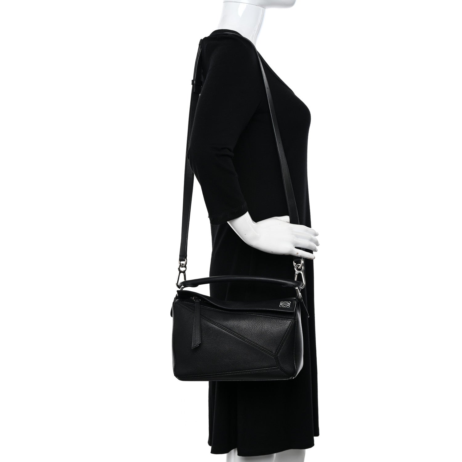 Loewe Calfskin Small Puzzle Bag Black 2 of 11