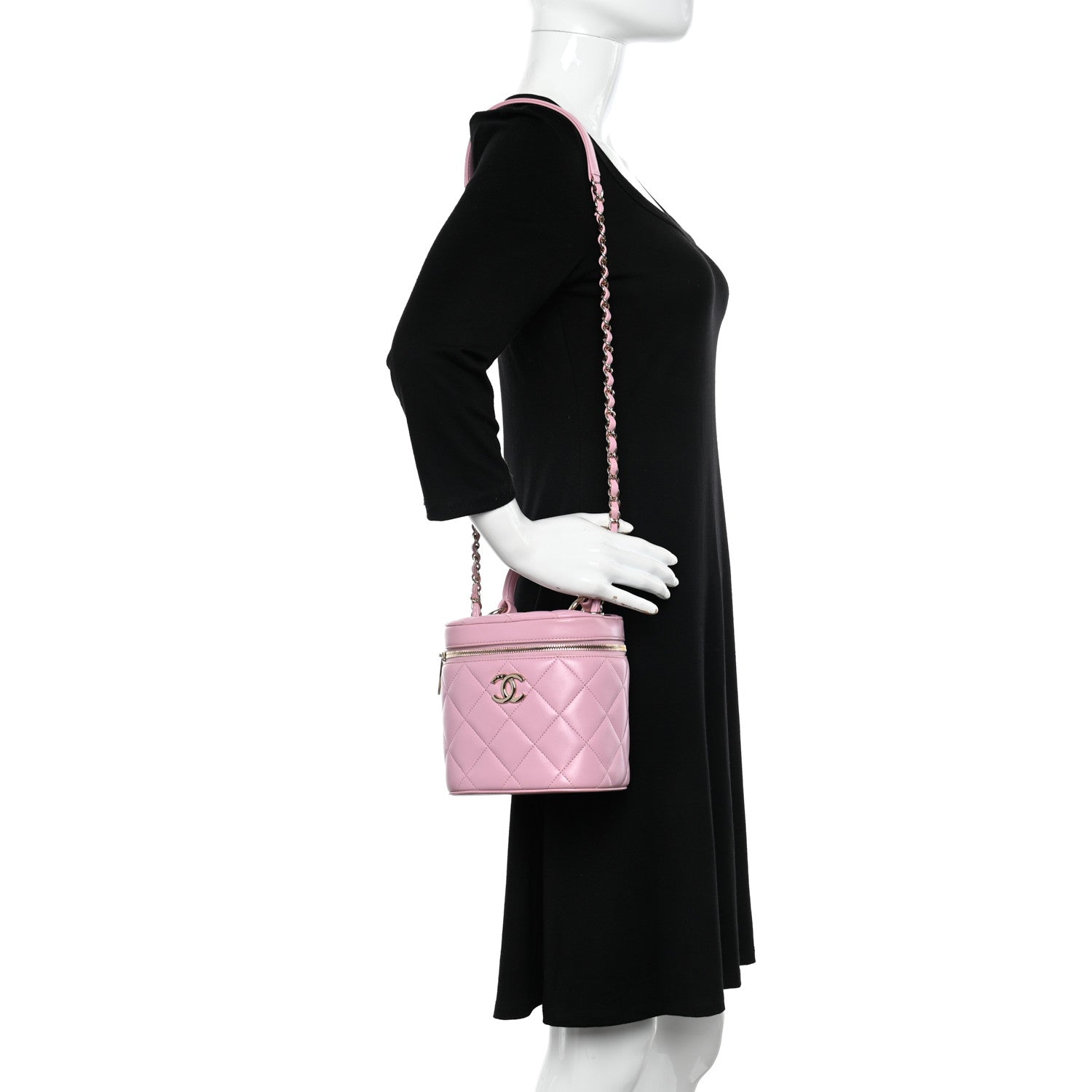 Chanel Lambskin Quilted Trendy Vanity Case Pink 2 of 10