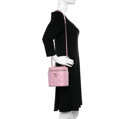 Chanel Lambskin Quilted Trendy Vanity Case Pink 2 of 10