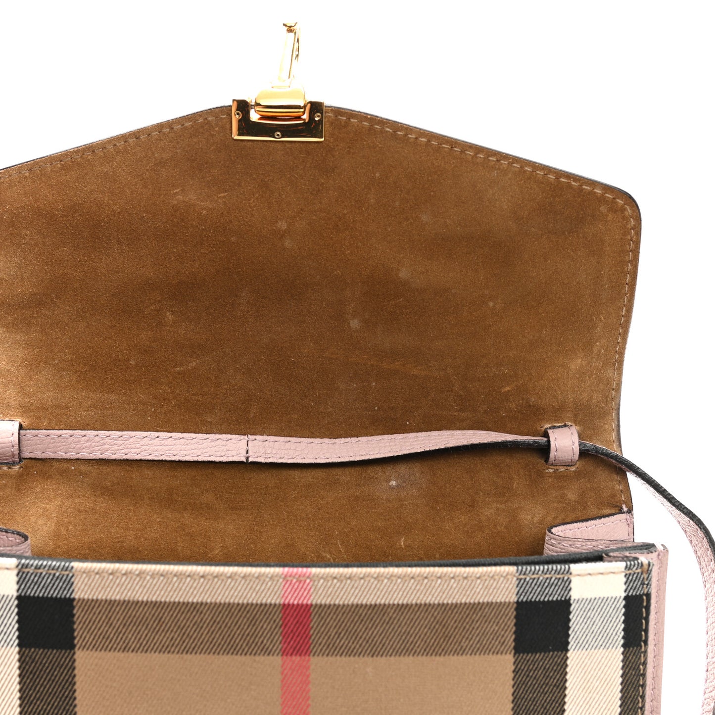 Derby Calfskin House Check Small Macken Crossbody Bag Pale Orchid