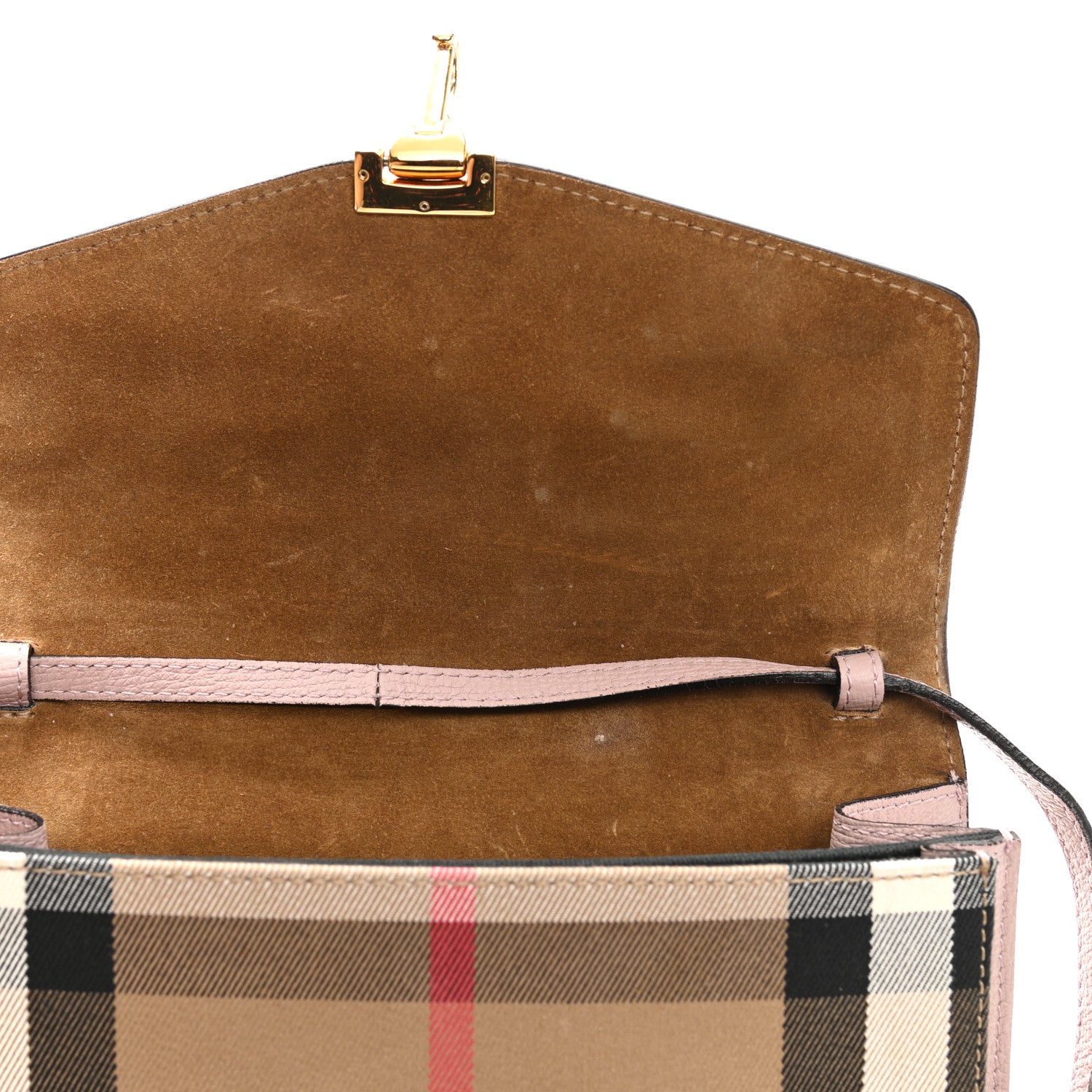 Burberry Derby Calfskin House Check Small Macken Crossbody Bag Pale Orchid 14 of 20
