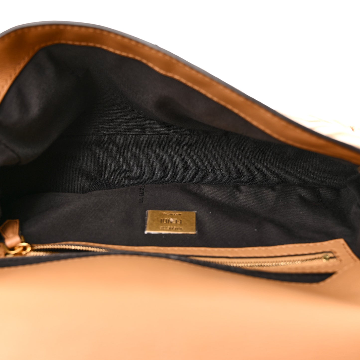 Nappa FF 1974 Embossed Baguette Miele Scuro