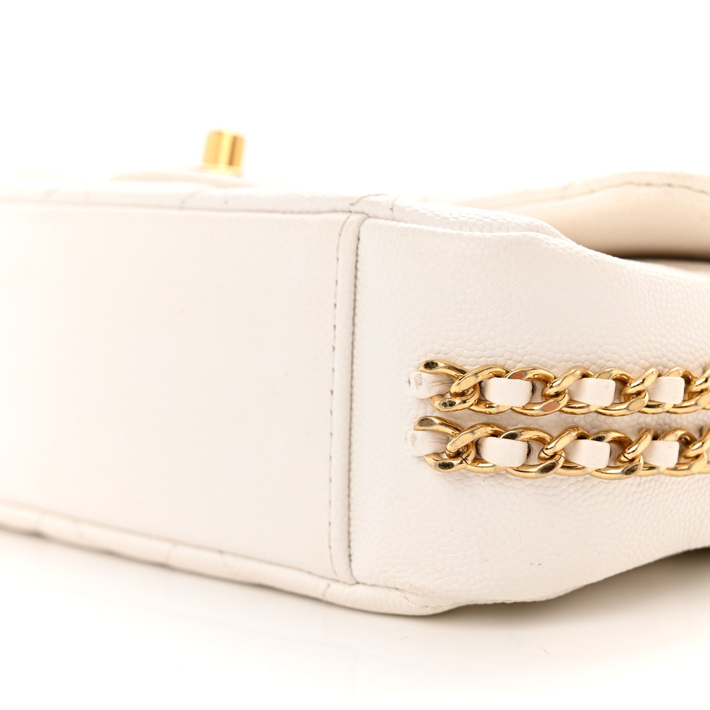 Caviar Quilted Mini CC You Flap White