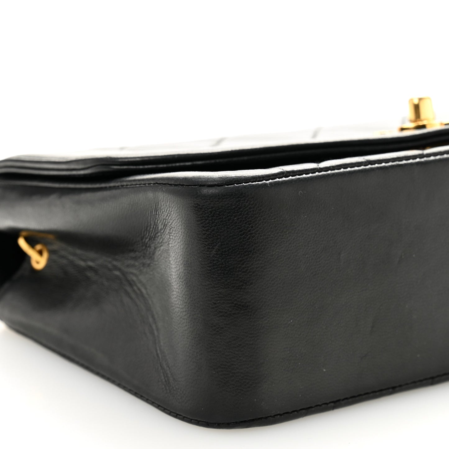 Lambskin Quilted Small Single Flap Black