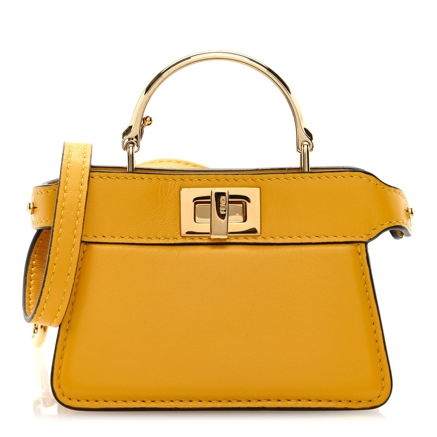 Shiny Nappa Nano Peekaboo Maxi Handle Satchel Mimosa