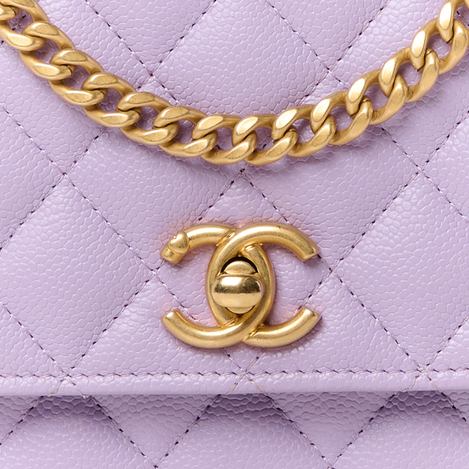 Chanel Caviar Quilted Sweetheart Wallet On Chain WOC Light Purple 9 of 11