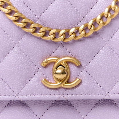 Chanel Caviar Quilted Sweetheart Wallet On Chain WOC Light Purple 9 of 11
