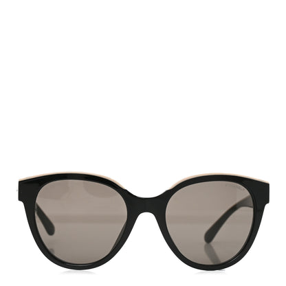 Chanel Acetate CC Butterfly Sunglasses 5414-A Black Beige 2 of 7