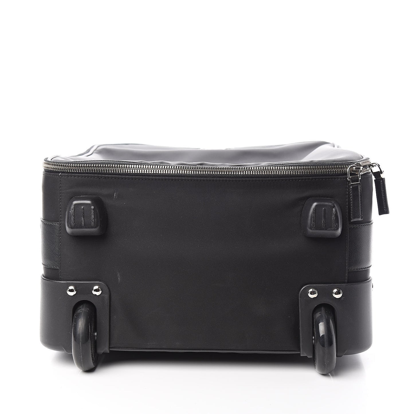 Tessuto Nylon Saffiano Trolley Luggage Black