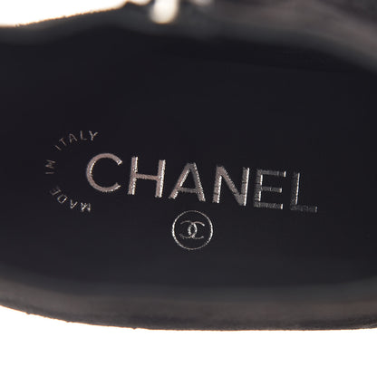 Chanel Kid Suede Patent Calfskin Charm Cap Toe Short Boots 42 Black 6 of 9
