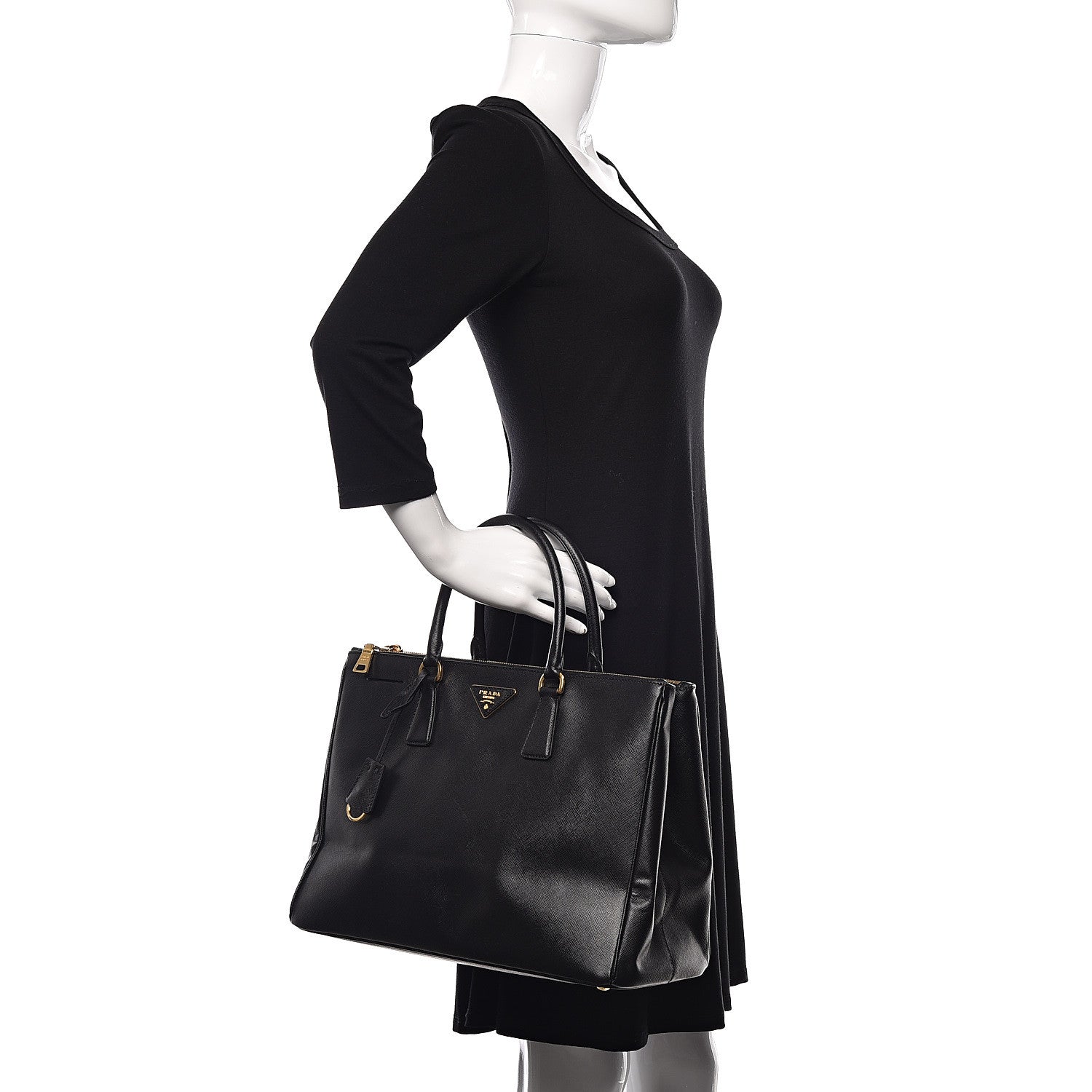 Prada Saffiano Large Galleria Double Zip Tote Black 2 of 11