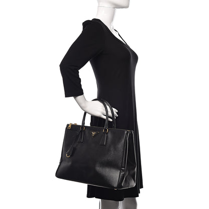 Prada Saffiano Large Galleria Double Zip Tote Black 2 of 11