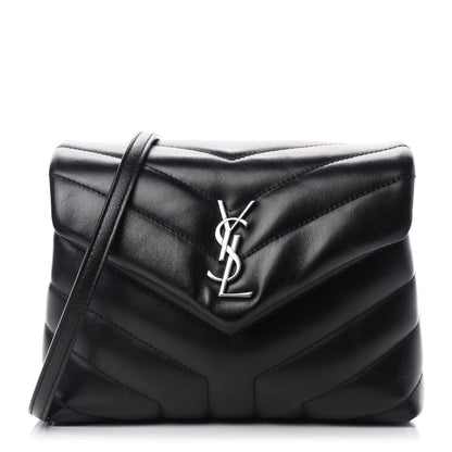 Saint Laurent Calfskin Y Quilted Monogram Toy Loulou Crossbody Bag Black 1 of 11