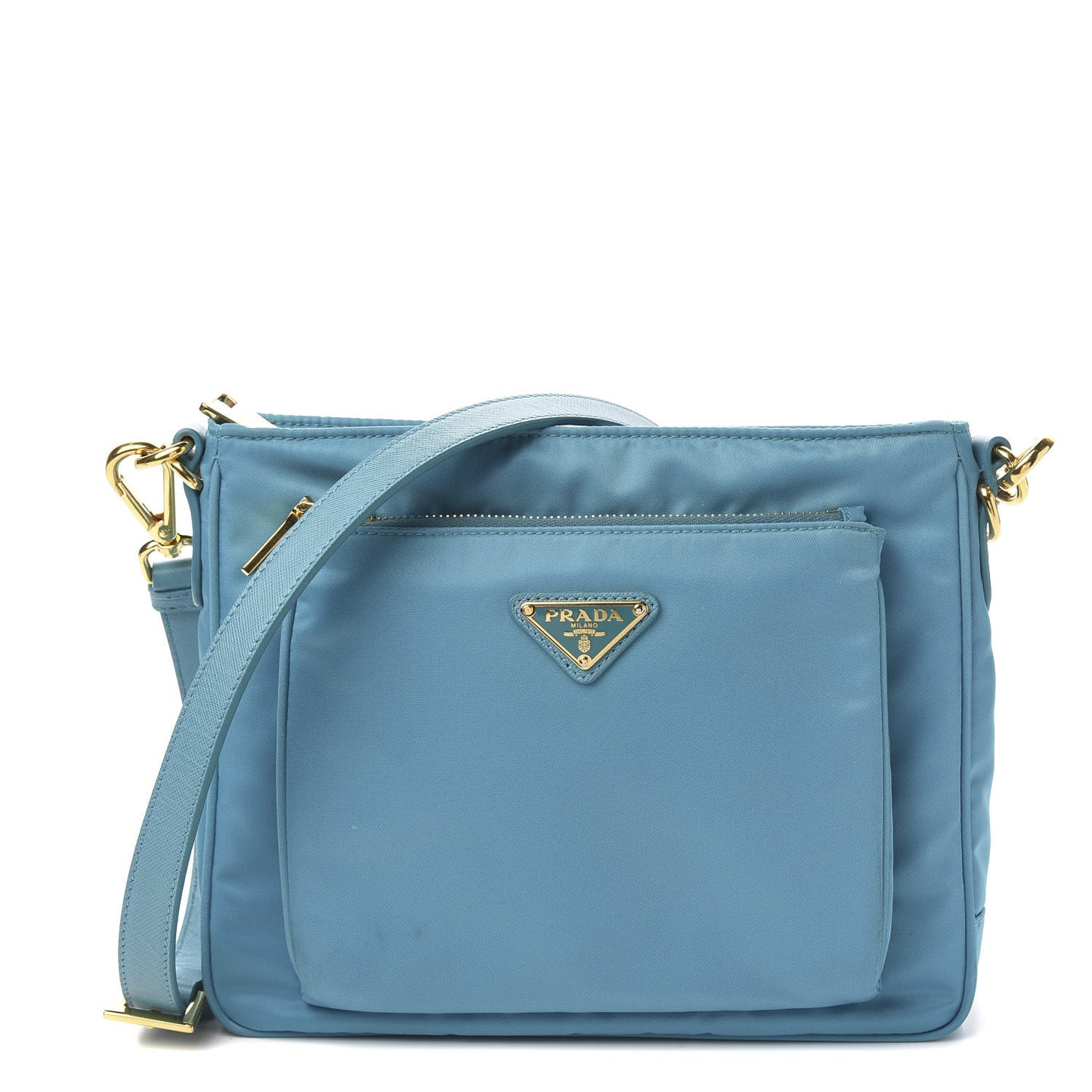 Tessuto Nylon Saffiano Crossbody Bag Turchese