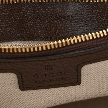 Gucci Monogram Jumbo GG Textured Dollar Calfskin Web Messenger Shoulder Bag Camel Ebony New Acero 7 of 11