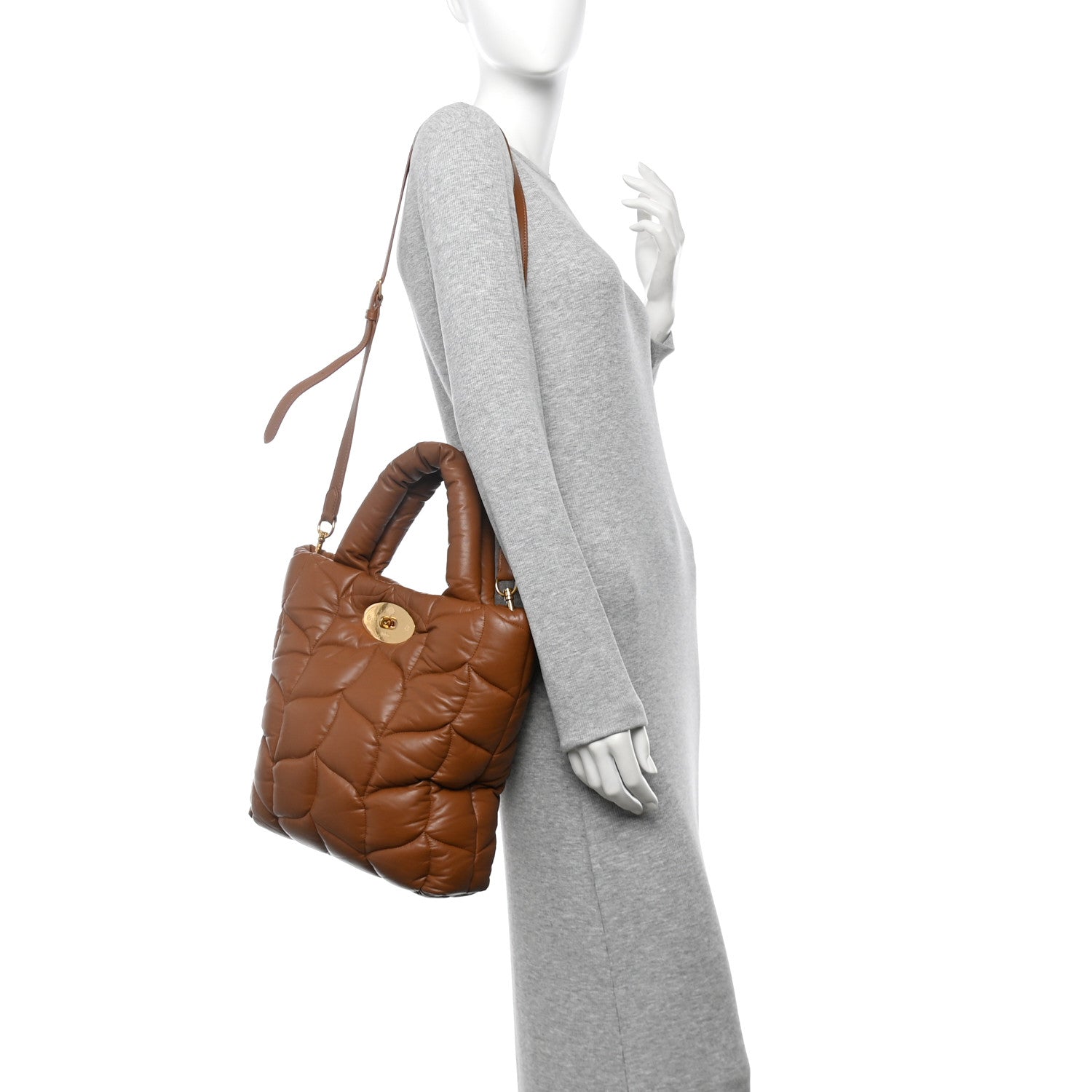 Mulberry Nappa Pillow Quilted Big Softie Tote Tobacco Brown 2 of 9