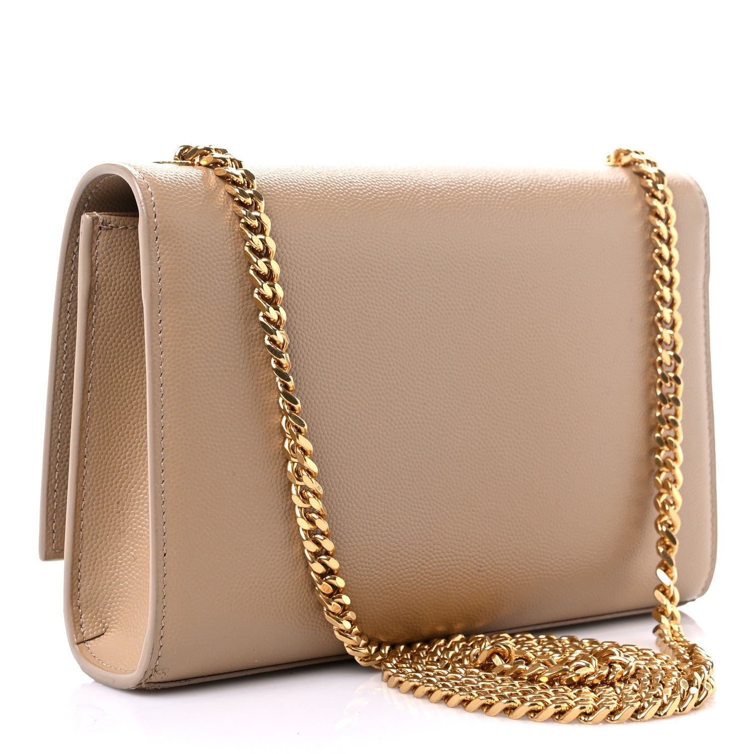 Saint Laurent Grain De Poudre Small Monogram Kate Satchel Dark Beige 3 of 12