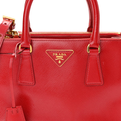 Prada Saffiano Vernice Mini Galleria Double Zip Tote Rosso 8 of 16