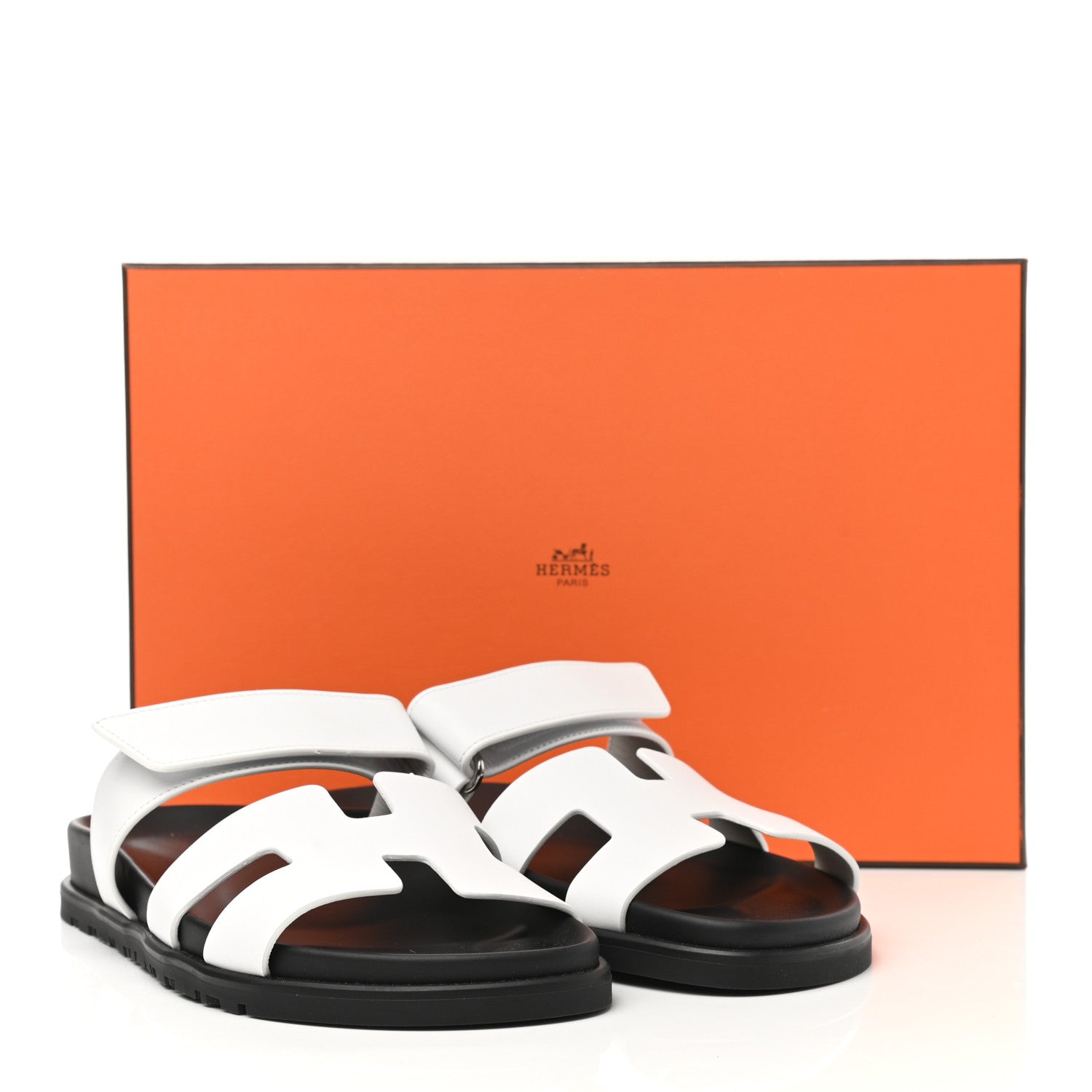 Hermes Calfskin Womens Chypre Sandals 37.5 White 8 of 8