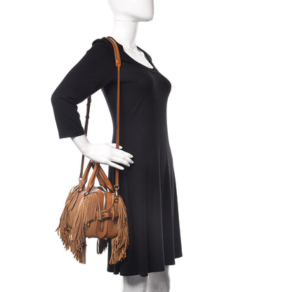 Burberry Prorsum Suede Fringe Mini Bee Shoulder Bag Tan 2 of 9