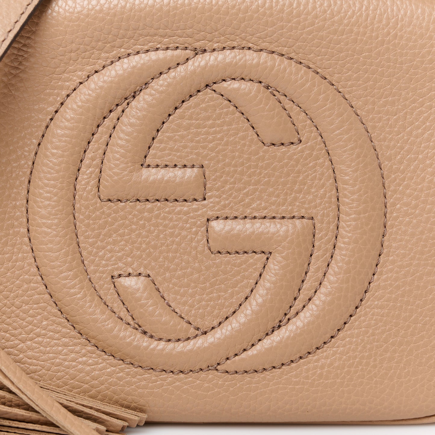 Pebbled Calfskin Small Soho Disco Bag Rose Beige