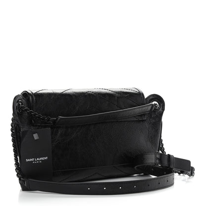 Saint Laurent Crinkled Calfskin Matelasse Monogram Niki Body Bag Black 3 of 8