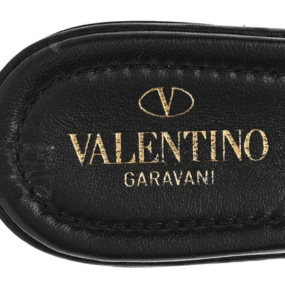 Valentino Garavani Pebbled Calfskin Roman Stud Flat Slide Sandals 37.5 Black 8 of 10
