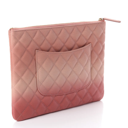 Chanel Caviar Ombre Medium Cosmetic Case Coral 2 of 7