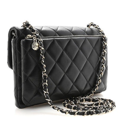 Chanel Lambskin Quilted CC Pocket Clutch With Chain Black 3 of 10