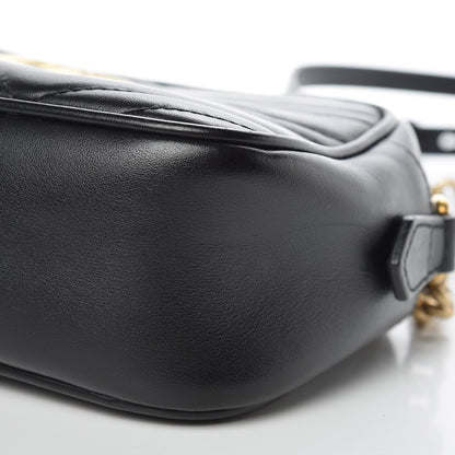 Gucci Calfskin Matelasse Small GG Marmont Chain Shoulder Bag Black 10 of 10