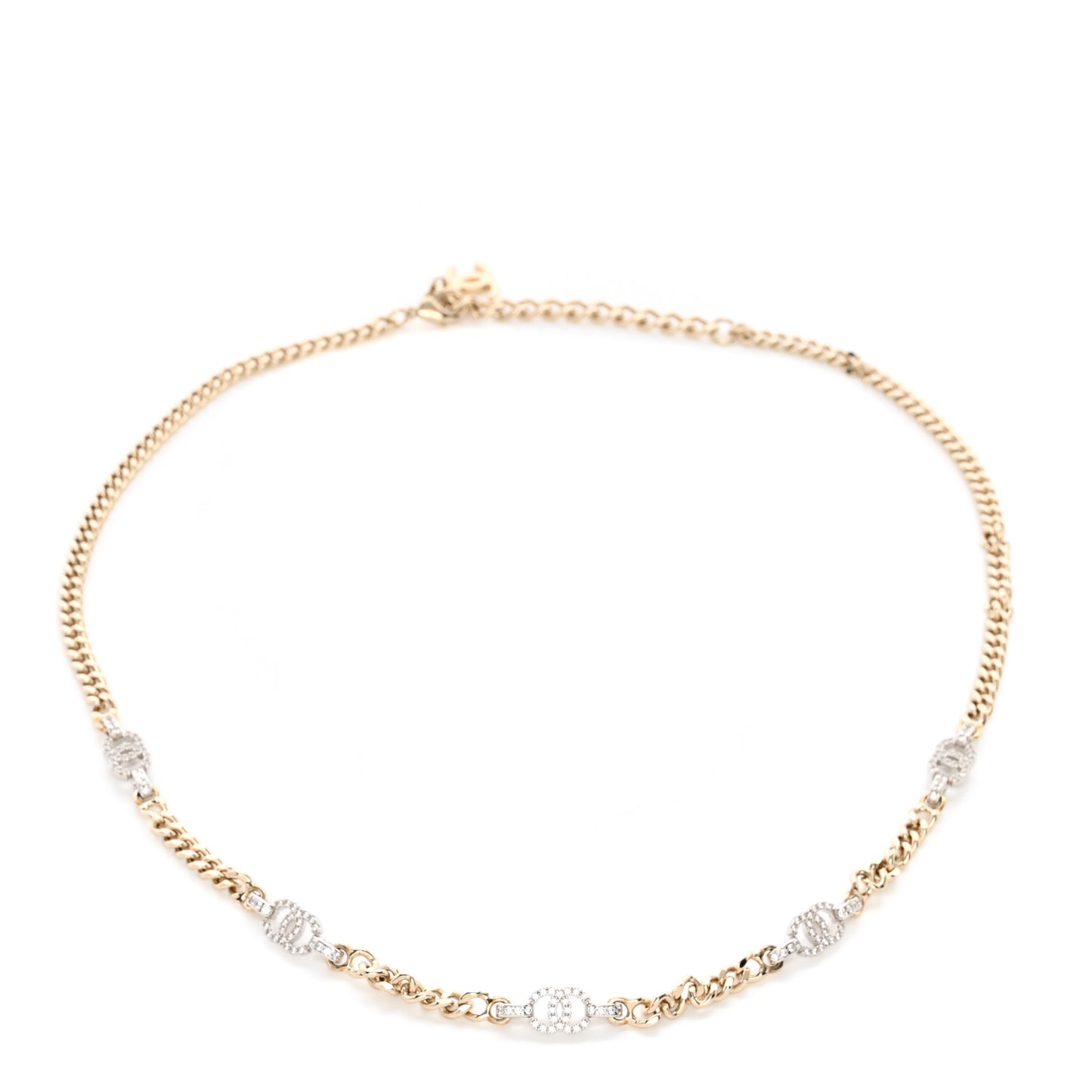 Crystal CC Chain Links Belt Gold Silver