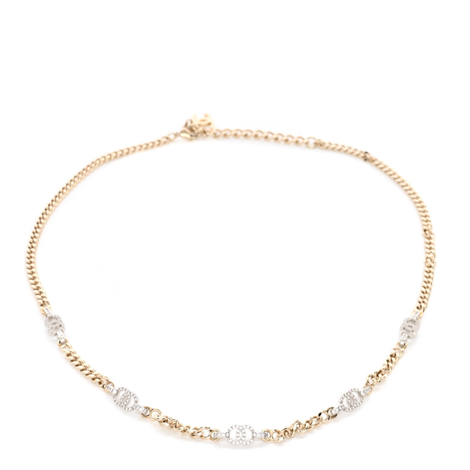 Chanel Crystal CC Chain Links Belt Gold Silver 1 of 6
