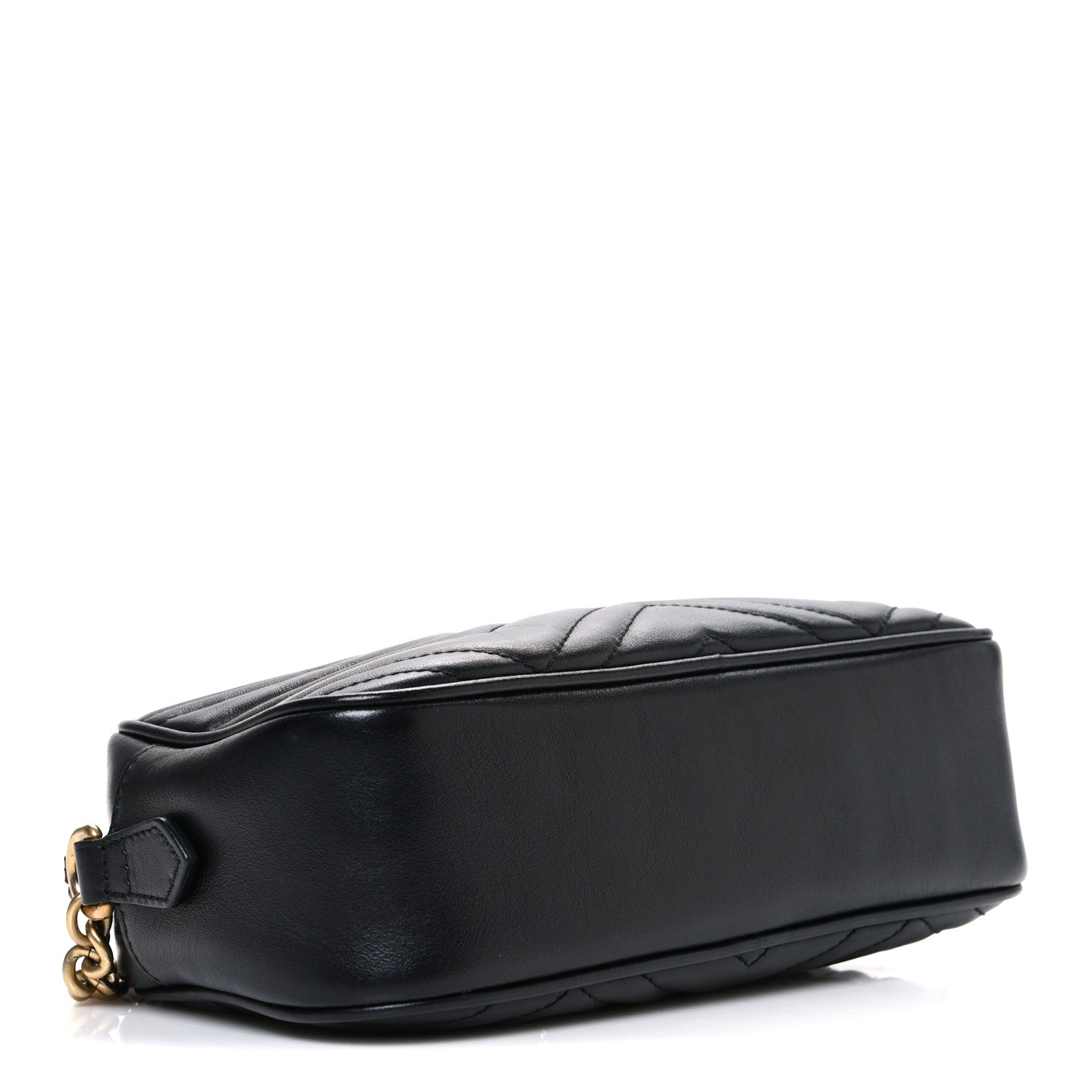 Gucci Calfskin Matelasse Small GG Marmont Chain Shoulder Bag Black 4 of 11